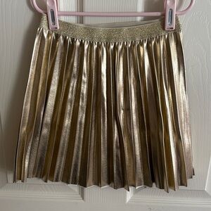 Crewcuts Shimmering Gold Pleated Skirt